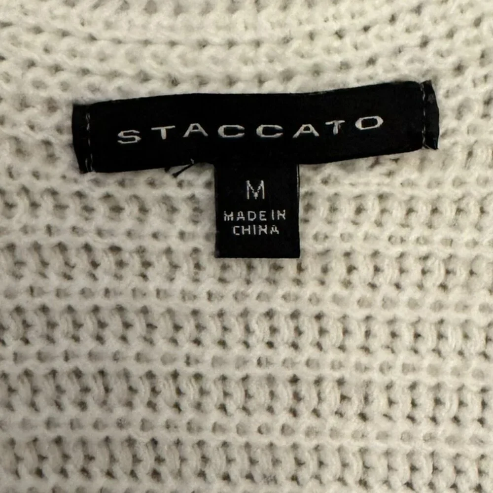 Staccato White Women's Sweater Open-Shoulder - Picture 2 of 5